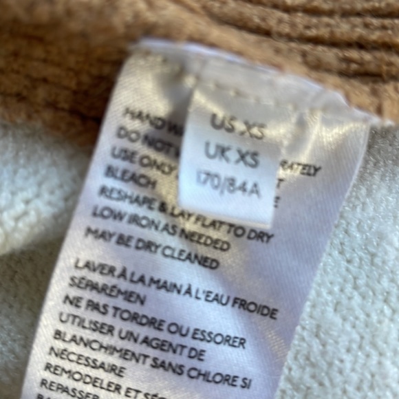 Anthropologie Tan and Off White Striped Rebekah Tunic Crewneck Sweater Size XS - Picture 9 of 11